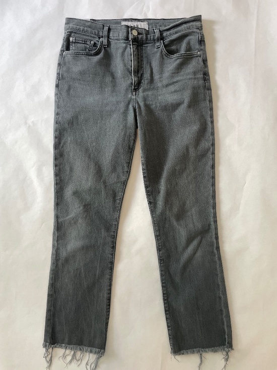 Frank & Eileen Denim - Frank & Eileen Cork Straight Leg Jeans, High Rise Crop Black Gray Denim, Size 29